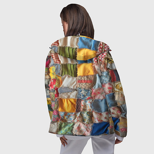 Женская ветровка Patchwork - ai art / 3D-Белый – фото 4