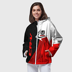 Ветровка с капюшоном женская Honda CR-V - sport uniform, цвет: 3D-белый — фото 2