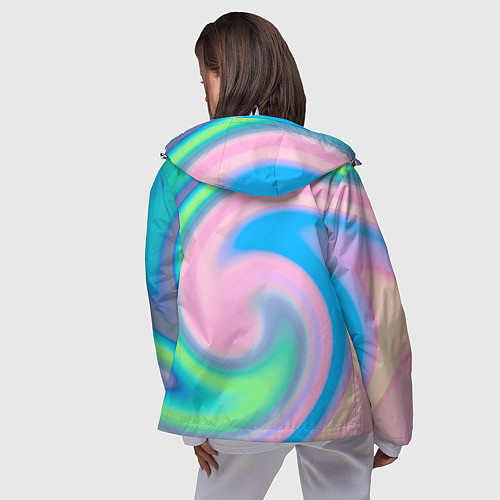 Женская ветровка Абстрактный разноцветный круговорот / 3D-Белый – фото 4