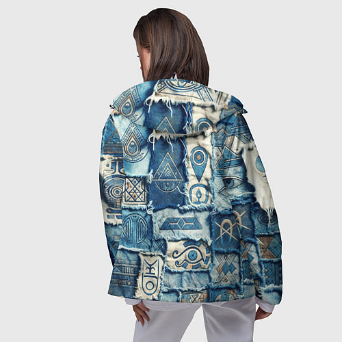 Женская ветровка Племя майя-пэчворк / 3D-Белый – фото 4