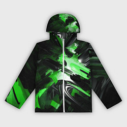 Женская ветровка Green dark abstract geometry style