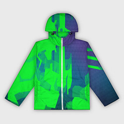 Ветровка с капюшоном женская Зеленый фиолет, цвет: 3D-белый