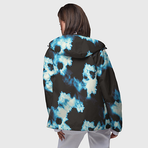 Женская ветровка Чёрно синий тай дай / 3D-Белый – фото 4