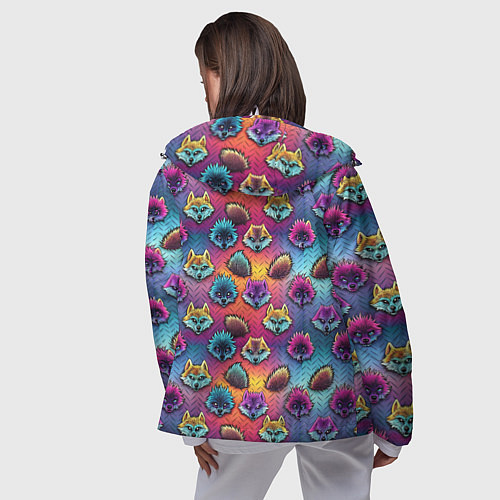 Женская ветровка Furry color anime faces / 3D-Белый – фото 4