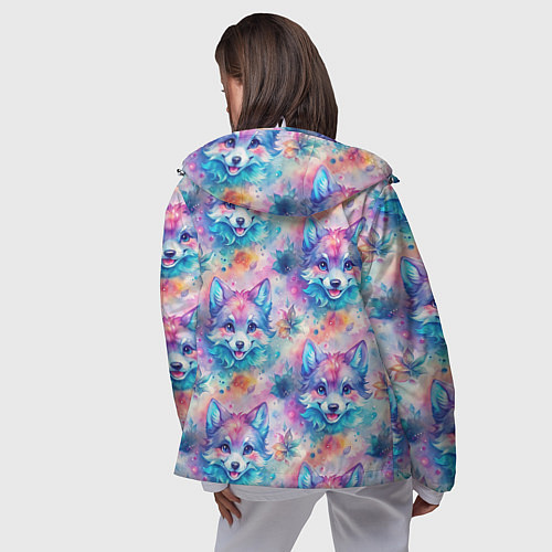 Женская ветровка Фурри мордочки волчонка / 3D-Белый – фото 4