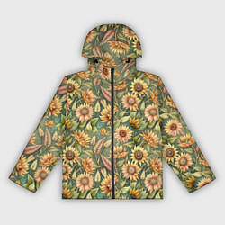 Женская ветровка Желтые подсолнухи и пшеница