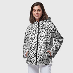 Ветровка с капюшоном женская Абстрактный узор из звезд, цвет: 3D-черный — фото 2