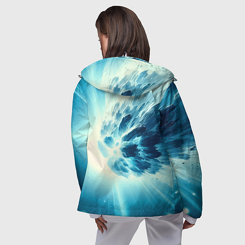 Женская ветровка Неоновая комета - нейросеть / 3D-Белый – фото 4