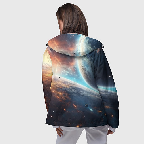 Женская ветровка Космос и планеты / 3D-Черный – фото 4