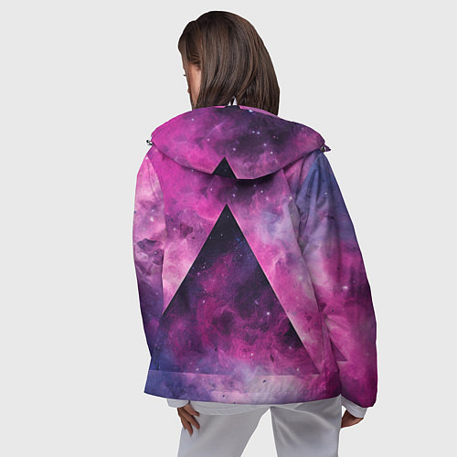 Женская ветровка Пирамида в космосе абстракции / 3D-Белый – фото 4