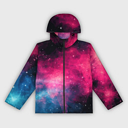Ветровка с капюшоном женская Абстрактный космос фантастика, цвет: 3D-черный
