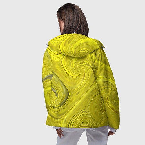 Женская ветровка Желтая абстракция / 3D-Белый – фото 4