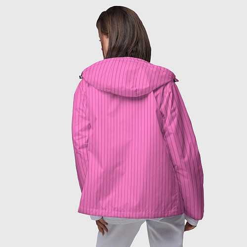 Женская ветровка Фуксия в тонкую полоску / 3D-Черный – фото 4