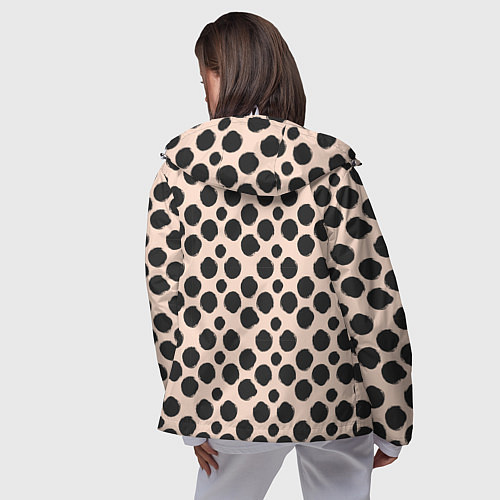 Женская ветровка Гороховый тренд черный на кремовом / 3D-Белый – фото 4