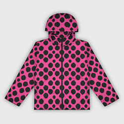 Ветровка с капюшоном женская Гороховый тренд черный на розовом фоне, цвет: 3D-черный