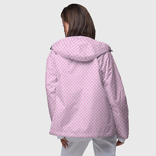 Женская ветровка Светлый розовый паттерн треугольнички / 3D-Черный – фото 4