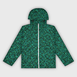 Ветровка с капюшоном женская Пёстрый чёрно-сине-зелёный, цвет: 3D-белый