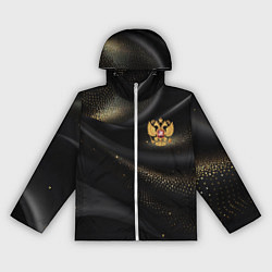 Женская ветровка Золотой герб России на черно-золотой текстуре