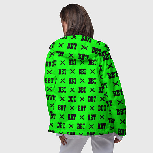 Женская ветровка BBT logo green steel / 3D-Черный – фото 4