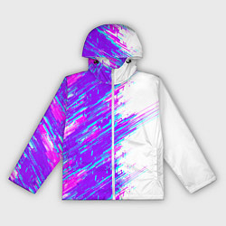 Ветровка с капюшоном женская Neon glitch, цвет: 3D-белый