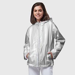 Ветровка с капюшоном женская Светлый серый абстрактные полосы, цвет: 3D-белый — фото 2
