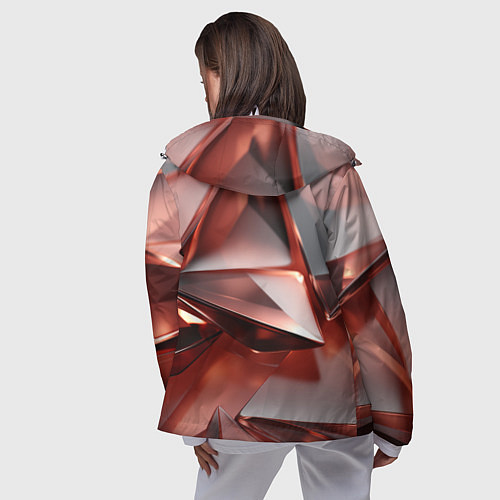 Женская ветровка Рубиновые пирамидки / 3D-Белый – фото 4