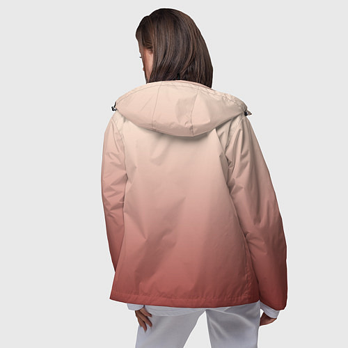 Женская ветровка Градиент бежевый в красный / 3D-Черный – фото 4