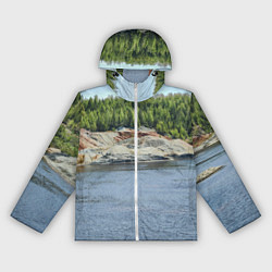 Ветровка с капюшоном женская Троицко-байновское месторождение глины, цвет: 3D-белый