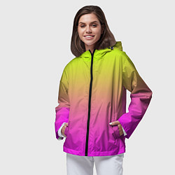 Ветровка с капюшоном женская Градиент яркий, цвет: 3D-черный — фото 2
