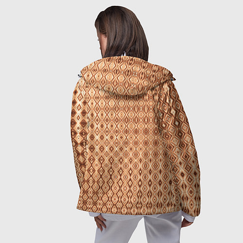 Женская ветровка Светлый коричневый абстрактный узор / 3D-Белый – фото 4
