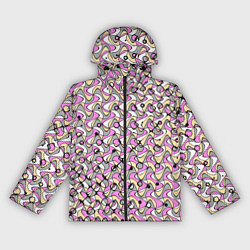 Женская ветровка Абстрактный узор серо-розовый
