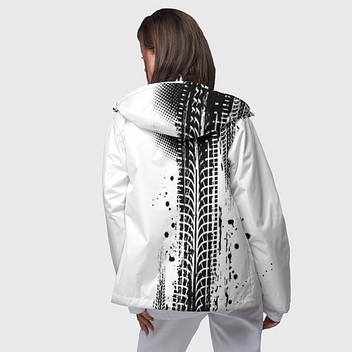 Женская ветровка БМВ - следы от шин / 3D-Белый – фото 4