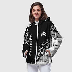 Ветровка с капюшоном женская Ситроен: следы от шин, цвет: 3D-белый — фото 2