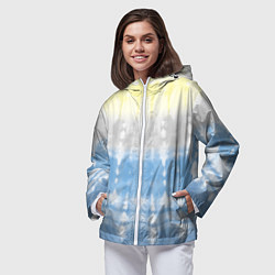 Ветровка с капюшоном женская Color stripes: tie-dye, цвет: 3D-белый — фото 2
