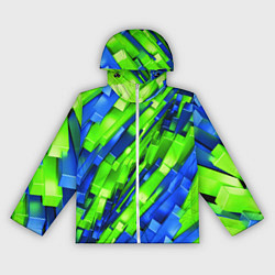 Женская ветровка Сине-зеленые наклонные блоки