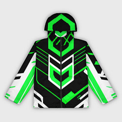 Женская ветровка Полосы и зелёно-белый шестиугольник