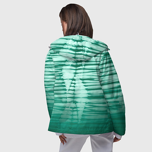 Женская ветровка Tie-dye green stripes / 3D-Белый – фото 4