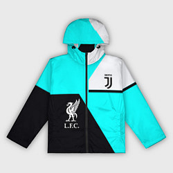 Ветровка с капюшоном женская Juventus x Liverpool geometry, цвет: 3D-черный