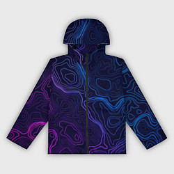 Ветровка с капюшоном женская Абстрактная топографическая карта, цвет: 3D-черный