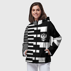 Ветровка с капюшоном женская Россия геометрия, цвет: 3D-черный — фото 2