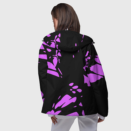 Женская ветровка Фиолетовая абстракция / 3D-Белый – фото 4