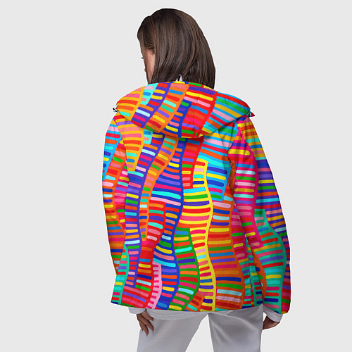Женская ветровка Абстрактная полноцветная живопись / 3D-Белый – фото 4