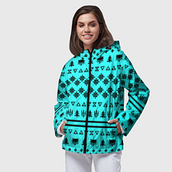 Ветровка с капюшоном женская Ведьмак зимний паттерн, цвет: 3D-черный — фото 2