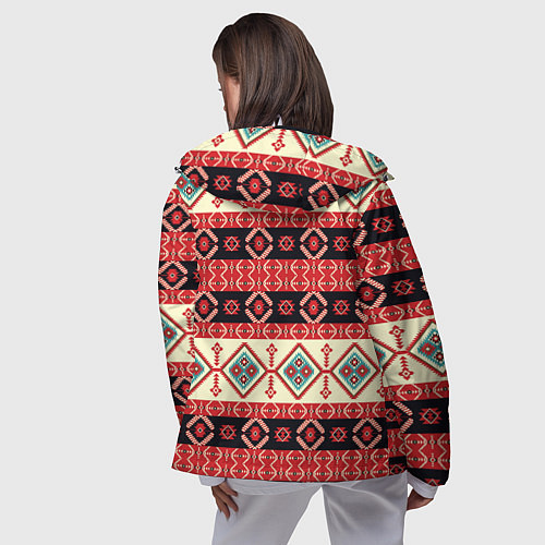 Женская ветровка Этнический геометрический узор / 3D-Белый – фото 4