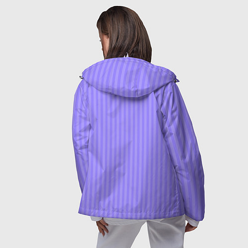 Женская ветровка Сиреневый однотонный в полоску / 3D-Белый – фото 4