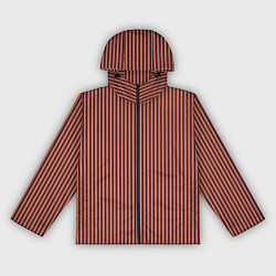 Ветровка с капюшоном женская Терракотовый в тонкую полоску, цвет: 3D-черный