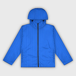 Ветровка с капюшоном женская Лазурный синий в тонкую полоску, цвет: 3D-черный
