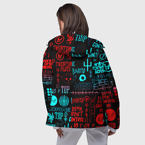 Женская ветровка Twenty one pilots pattern music / 3D-Белый – фото 4