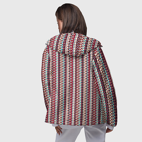 Женская ветровка Разноцветные полосы-узоры / 3D-Белый – фото 4