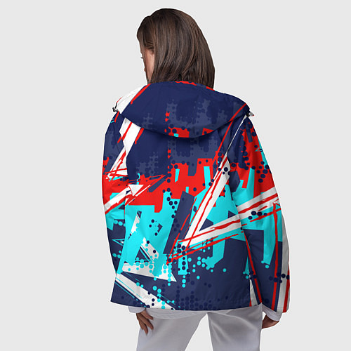 Женская ветровка Яркий абстрактный узор для спорта / 3D-Черный – фото 4